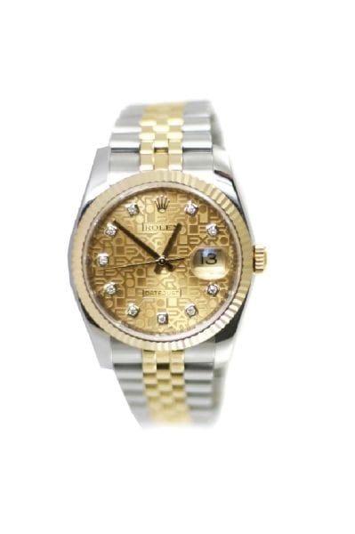 ROLEX Datejust 36mm Two Tone Jubilee Diamond Dial