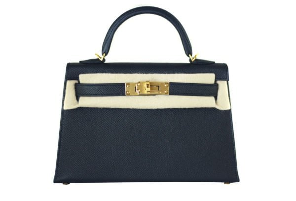 HERMES Mini Kelly II 20 Black Epsom Gold Hardware