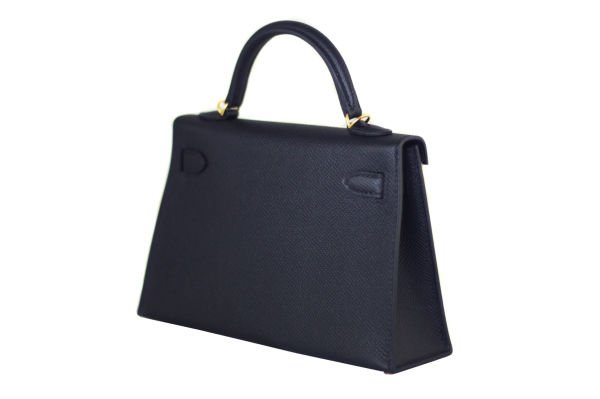 HERMES Mini Kelly II 20 Black Epsom Gold Hardware
