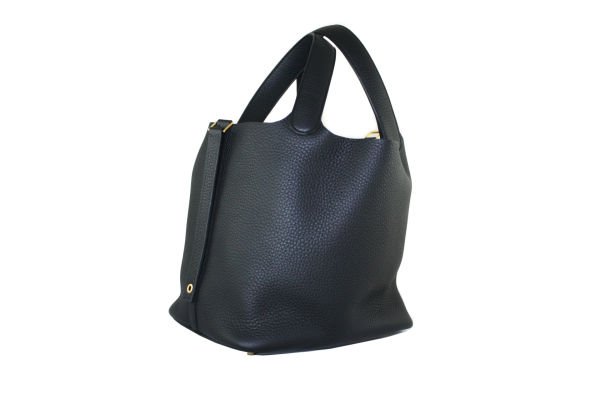 HERMES Picotin Lock 22 Taurillon Clemence Black