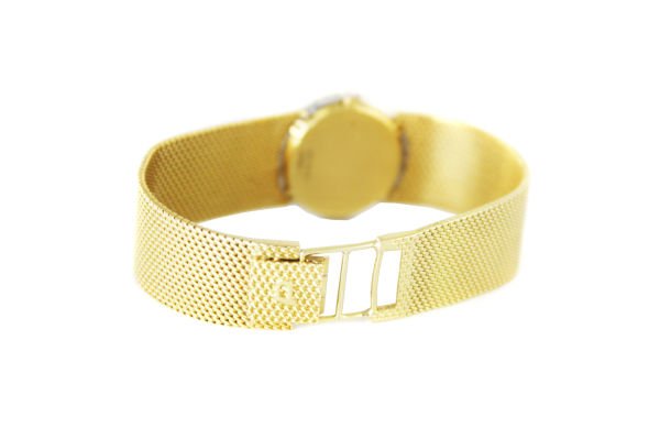 PIAGET Vintage 18k Yellow Gold Round Diamond Bezel Ladies Watch