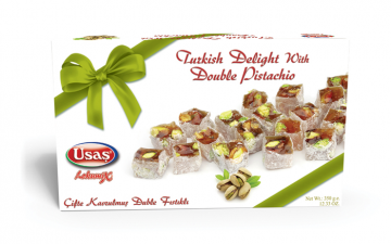 Duble Fıstıklı Çifte Kavrulmuş Lokum 350 Gr