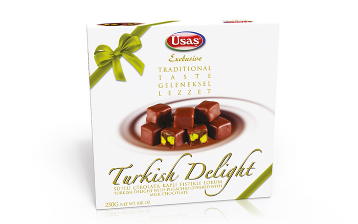 Fıstıklı Çikolata Kaplı Lokum 250 Gr