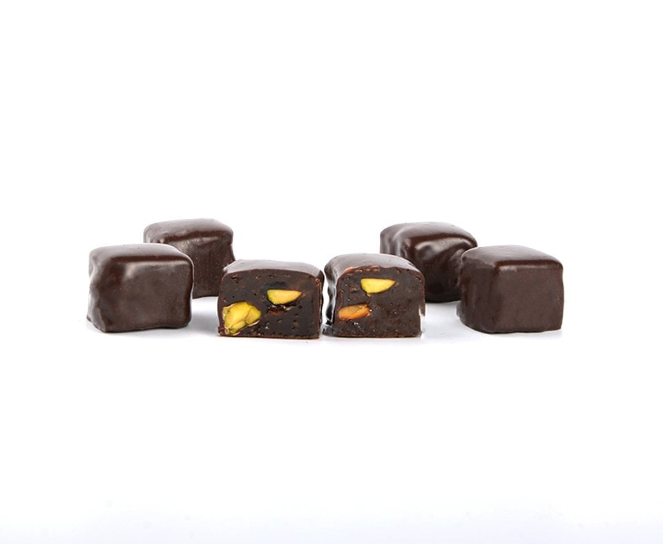 Bitter Çikolata Kaplı Antep Fıstıklı Lokum