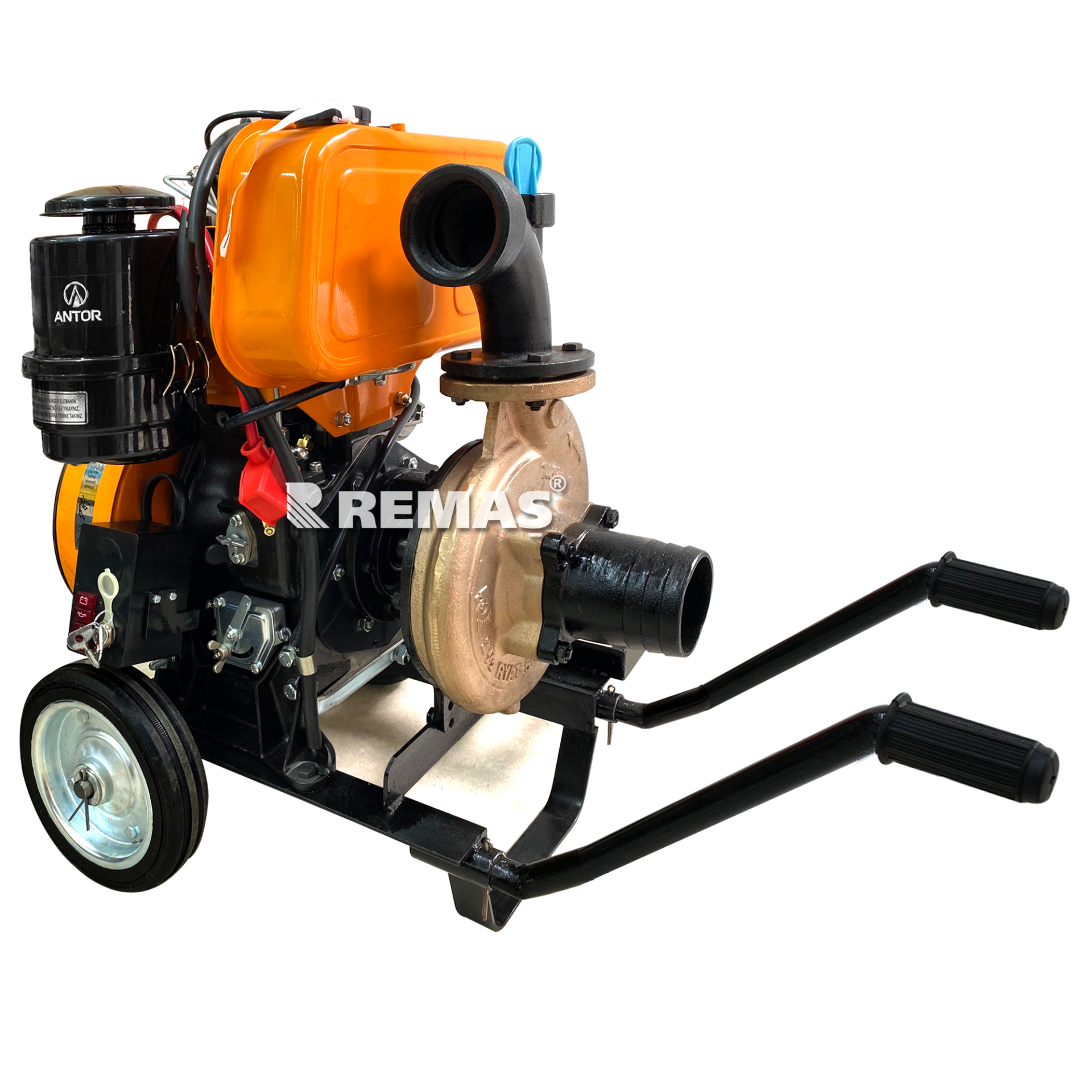 Antor 4 LD 640 Marşlı 13 HP Bronz Deniz Suyu Pompası 2,5'' inç Motopomp Dizel Su Motoru