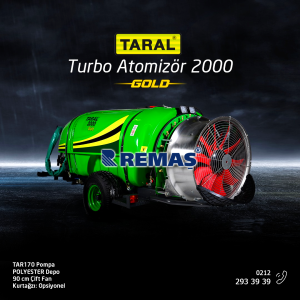 Taral TA 2000 Gold Süper Turbo Atomizör 2000 LT Çekilir Tip İlaçlama Makinası