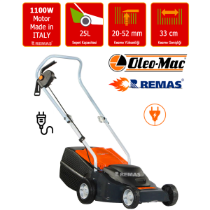 Oleo-Mac K 35 P Elektrikli 1100 Watt Çim Biçme Makinesi