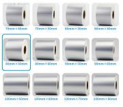 80 x 50 mm Silver Mat Etiket