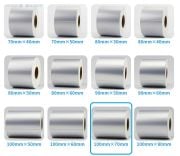100 x 70 mm Silver Mat Etiket 1 Rulo