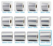 100 x 80 mm Silver Mat Etiket 1 Rulo