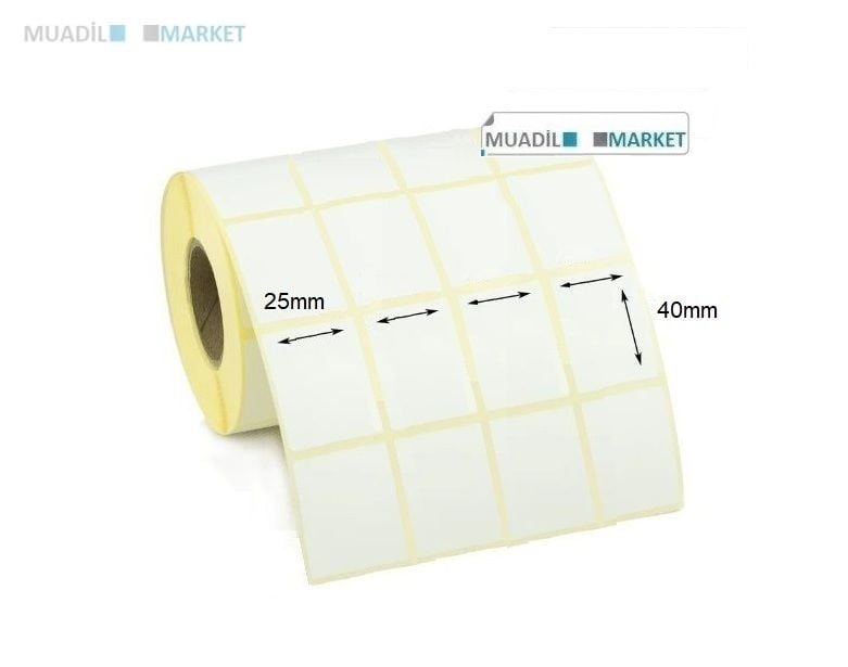 25mm x 40mm Kuşe Barkod Etiketi 4lü