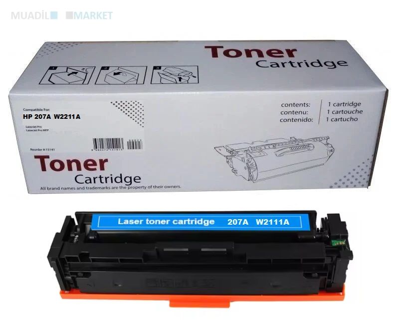 HP 207A Muadil Toner W2211A Mavi