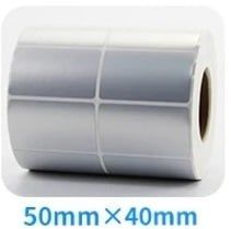 50 x 40 mm Silver Mat Etiket 2li