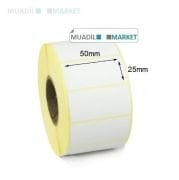 50 x 25 mm Kuşe Etiket Büyük Koli 30 Rulo