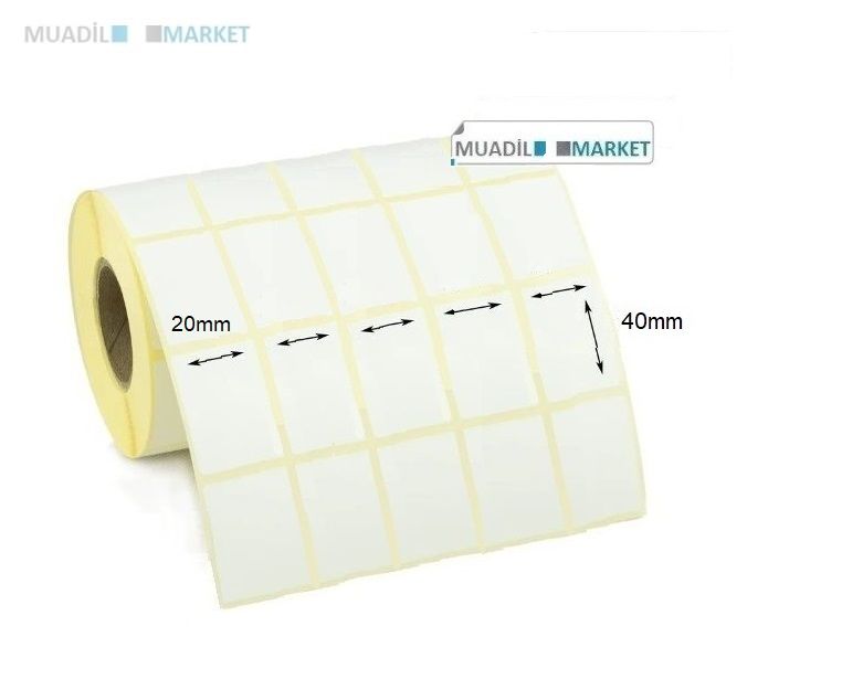 20mm x 40mm Vellum Barkod Etiketi 5li