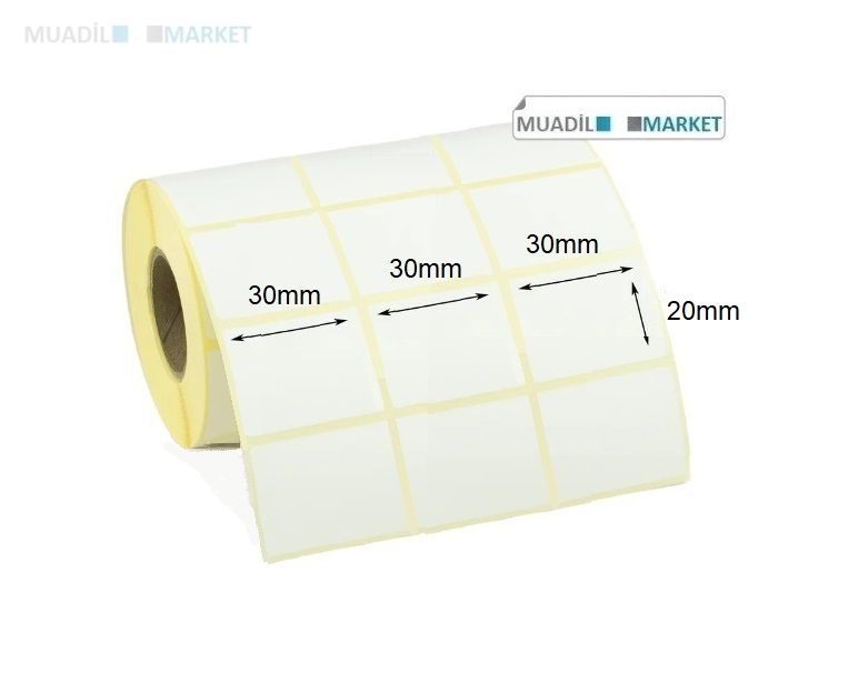 30mm x 20mm Vellum Barkod Etiketi 3lü