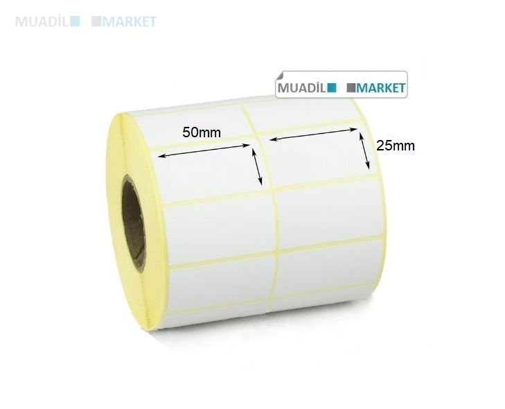 50mm x 25mm Vellum Barkod Etiketi 2li