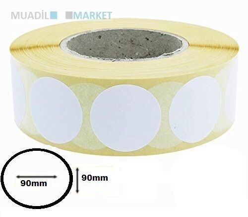 90mm x 90mm Oval Termal Barkod Etiketi