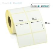 30*30 mm Termal Barkod Etiketi 2li