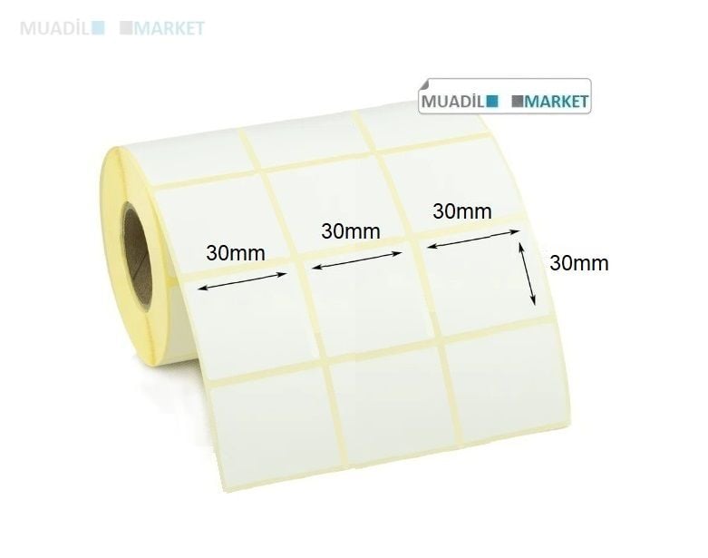 30mm x 30mm Termal Barkod Etiketi 3lü