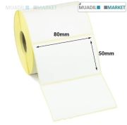 80mm x 50mm Vellum Barkod Etiketi Büyük Koli 30 Rulo