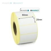 60mm x 25mm Kuşe Barkod Etiketi