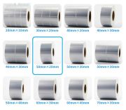 50 x 20 mm Silver Mat Etiket