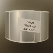 50 x 20 mm Silver Mat Etiket