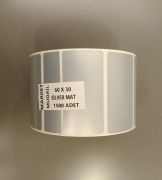 60 x 30 mm Silver Mat Etiket