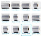 60 x 40 mm Silver Mat Etiket