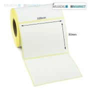 100mm x 80mm Vellum Barkod Etiketi Büyük Koli 30 Rulo