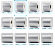 70 x 50 mm Silver Mat Etiket