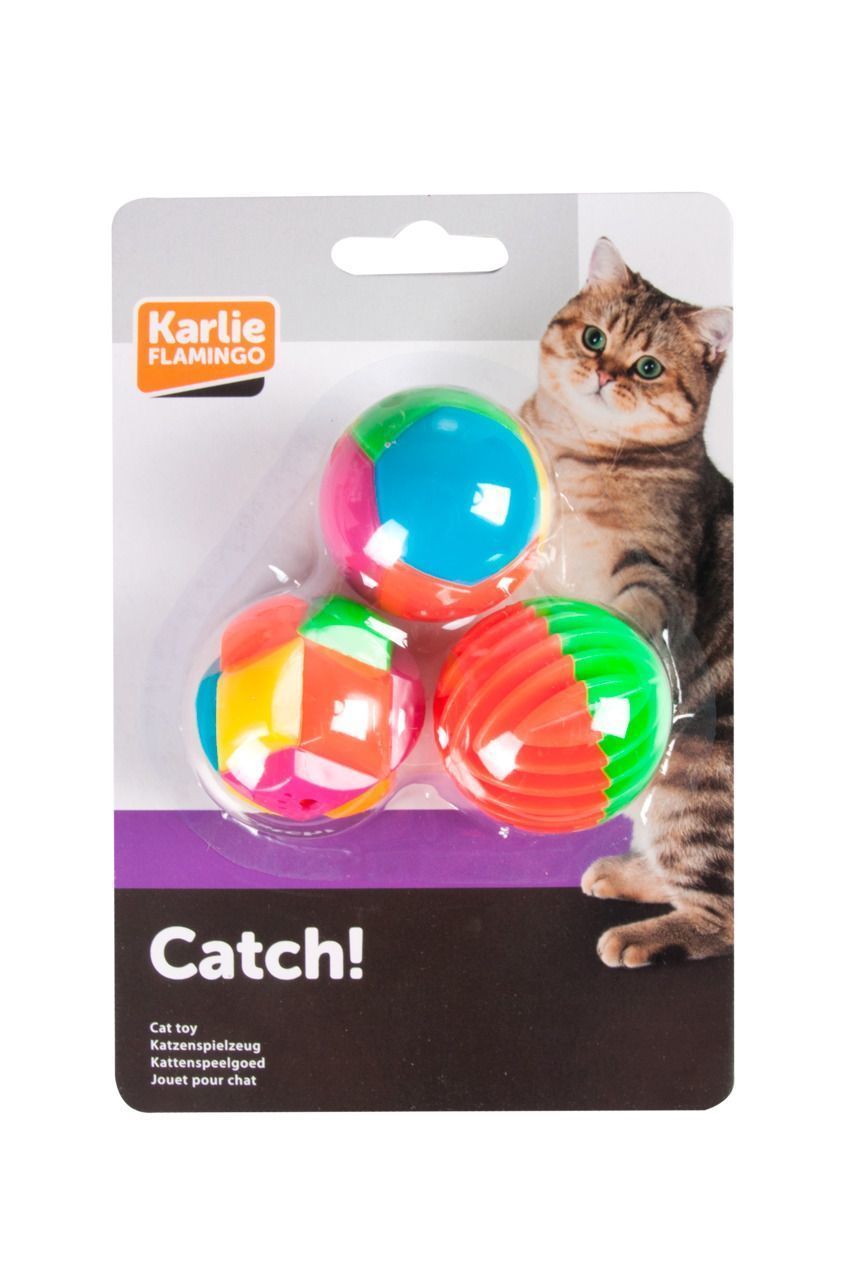 Karlie Kediler İçin Plastik Top Oyuncak 3 Adet 4 Cm