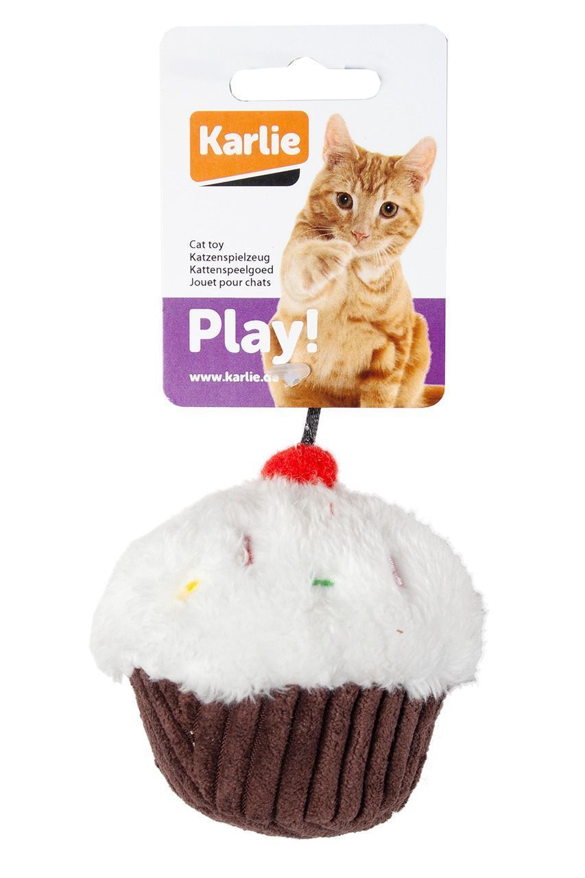 Karlie Peluş Kedi Oyuncağı 11.5  Cm Kek Beyaz-Kahverengi