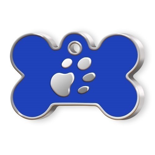 Kemik Şeklinde Mineli Büyük Köpek Künyesi Mavi