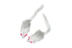 Karlie Beyaz Peluş Fare Kedi Oyuncağı 12 Cm