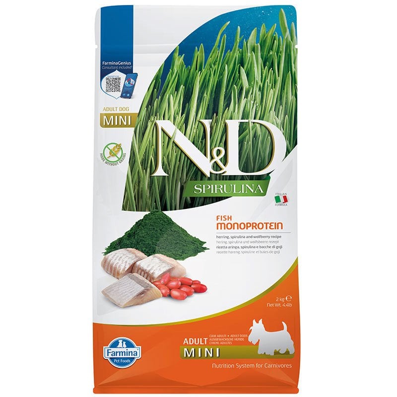 ND Spirulina Herring Somonlu Yetişkin Mini 2 Kg Köpek Maması