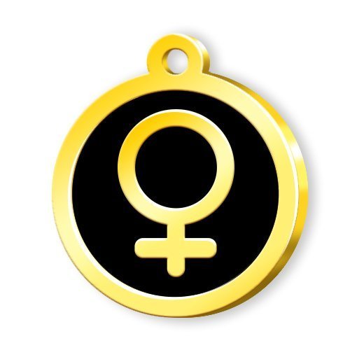 Dalis Altın Mineli Kadın Sembol Desenli Künye - Siyah