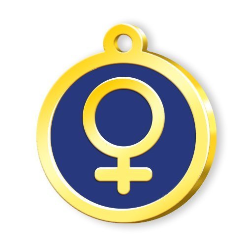 Dalis Altın Mineli Kadın Sembol Desenli Künye - Mavi