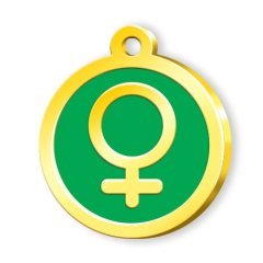 Dalis Altın Mineli Kadın Sembol Desenli Künye - Yeşil
