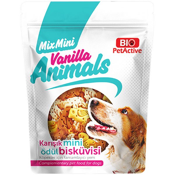 Bio Pet Active Vanilla Animals Karışık Mini Ödül Bisküvisi 200 Gr