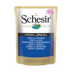 Schesir Pouch Jel İçinde Ton Balıklı Levrekli Yaş Kedi Maması 85 Gr