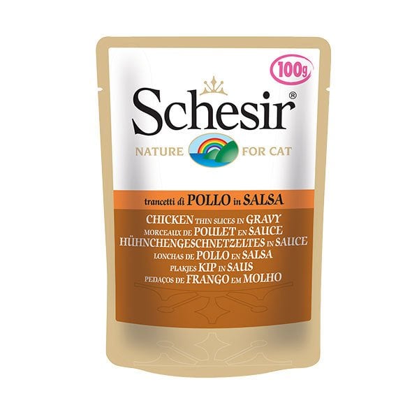 Schesir Pouch Jel İçinde Kıyılmış Tavuklu Yaş Kedi Maması 85 Gr