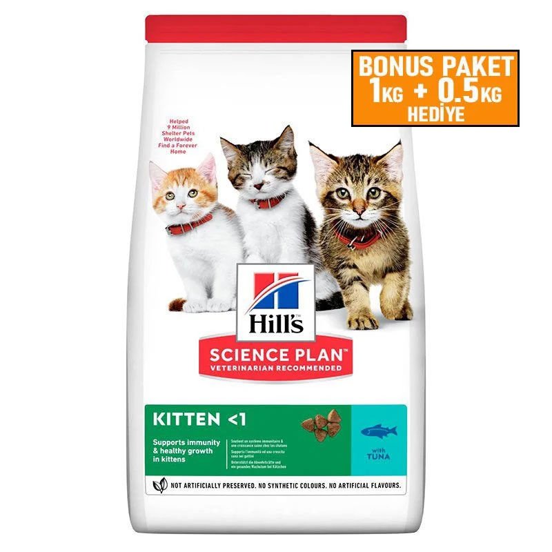 Hills Kitten Tuna Ton Balıklı Yavru Kedi Maması 1,0 + 0,5 kg