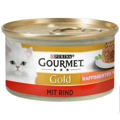 Gourmet Gold Savoury Cake Sığır Etli Yetişkin Kedi Konservesi 85 gr