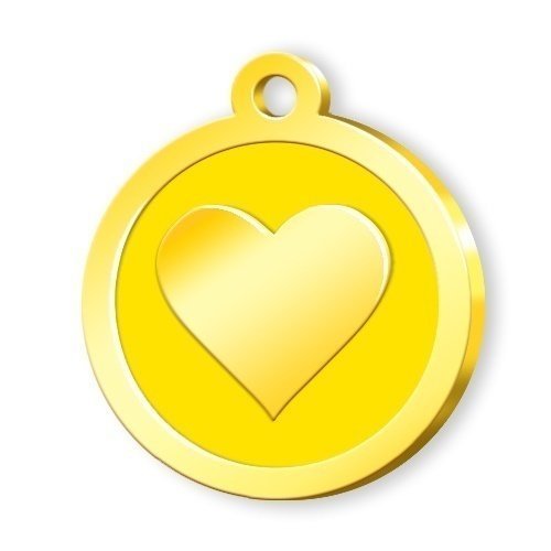 Dalis Altın Mineli Seri Kalp Desenli Künye - Sarı