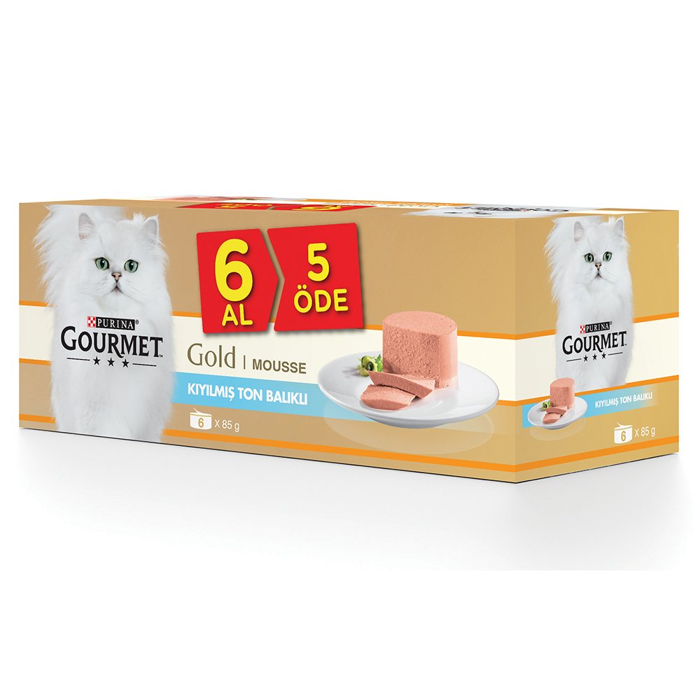 Purina Gourmet Gold Kıyılmış Ton Balıklı Kedi Yaş Mama 85 gr 6 Al 5 Öde