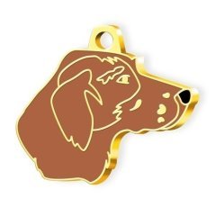 24 Ayar Altın Kaplama Pointer Köpek Künyesi (Kahverengi)