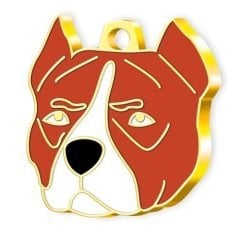 24 Ayar Altın Kaplama Pitbull Köpek Künyesi