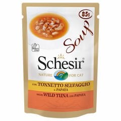 Schesir Cat Soup 85 gr Vahşi Ton Balıklı ve Papayalı Çorba Yaş Kedi Maması